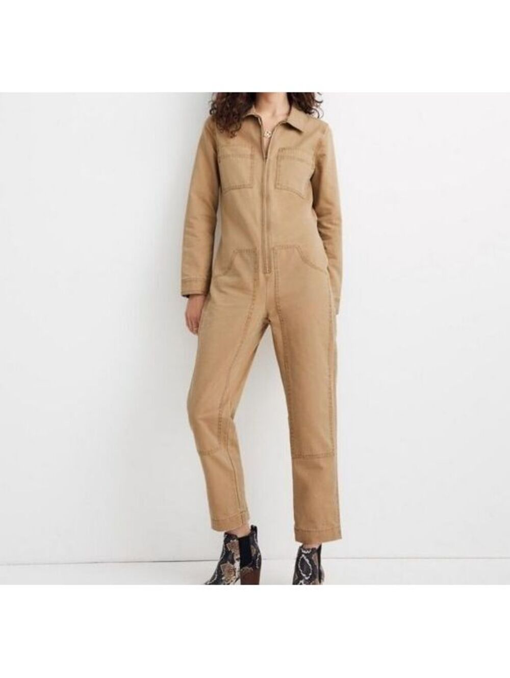 Madewell x Dickies Coveralls Jumpsuit Women's XS Tan Canvas Carpenter Mechanic